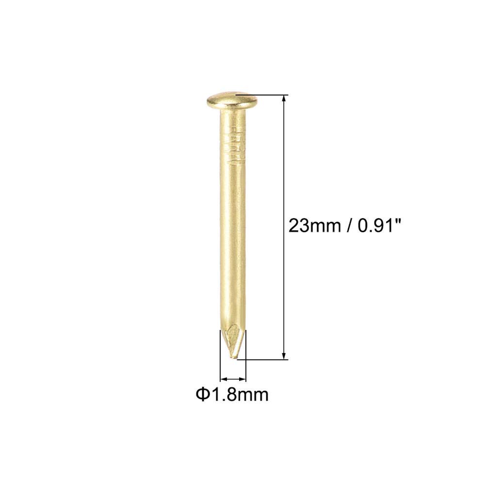 Clavos de ferretería, clavos de acero para ladrill 1,8 x 23 mm, utilizado for decoración de bricolaje, cuadro, caja madera, accesorios for el hogar, dorado, 100 piezas