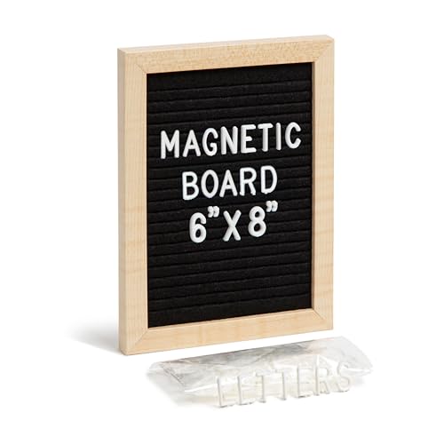 Magnetic Locker Letter Board, Black Felt, 8" x 6", Wood