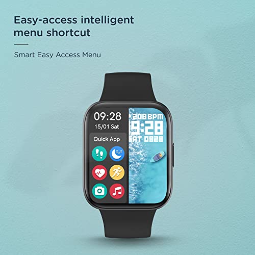 Image of Pebble Pace Pro Smart Watch with 1.7 Bright HD Curved Display, Dedicated Dual Sensors for 24x7 SpO2, HR BP Monitoring, Multiple Fitness Modes, Sleep Tracking,Long Battery, IP68 Rated (PFB14 Jet Black)
