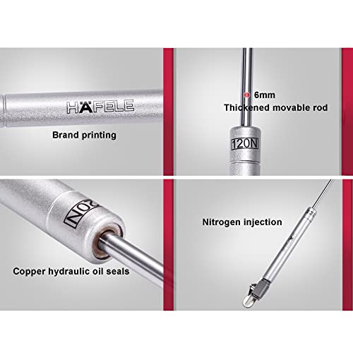 HAFELE 80N Heavy Tight Telescopic Soft Seal Gas Shock Absorber Arm Gas Piston Pneumatic Jack for Furniture Pistons for Kitchen Doors Gas Spring Cabinet 4 Pieces - Image 3
