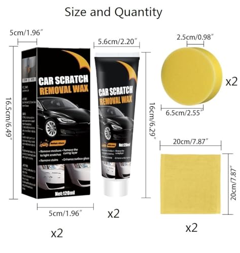 【2PCS】 Car Scratch Remover 2025 New Upgrade Scratch Remover car Scuff Removal Out of car for car Paint Scratch Repair with Wipe & car Polish Sponge Buffing Compound for Car Paint Restorer Xmas Gifts