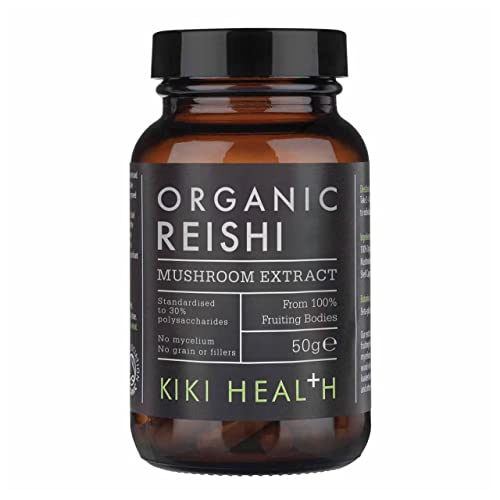 KIKI Health - Organic Reishi, Mushroom Extract Powder - Standardised to 30% Polysaccharides - Made from 100% Fruiting Bodies - Natural, Nutrient-dense Extract - 50g
