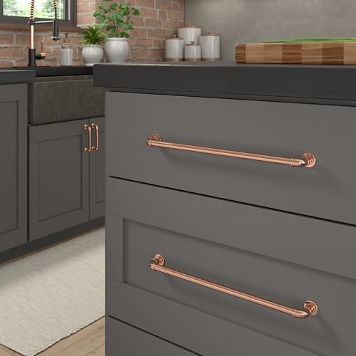 Richelieu Hardware BP2209320191 Steampunk Collection 12 5/8-inch (320 mm) Center-to-Center Polished Copper Vintage Round Cabinet and Drawer Pull Handle for Kitchen, Bathroom, and Furniture by Richelieu - Image 5