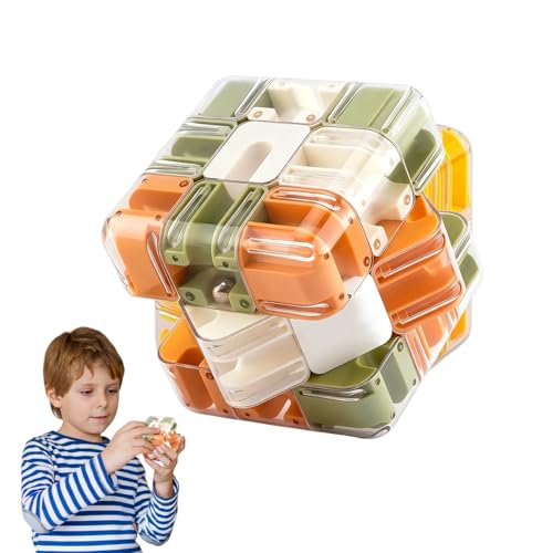 Großes Labyrinth 3D Puzzle Würfel, 3D Puzzles Maze Cube, 2-in-1 Kugellabyrinth Zauberwürfel Spielzeug, Logik- und Konzentrationsspielzeug für Kinder & Erwachsene, Lernspielzeug Geschenk (A)