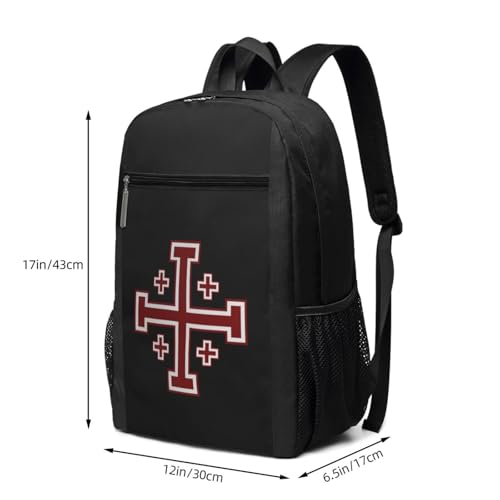 Crusader Cross Of Jerusalem Backpack 17 Inch For Travel Laptops Backpack4