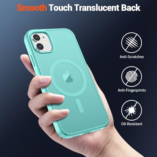 SUPFINE Magnetic for iPhone 12 Case/iPhone 12 Pro Case (Compatible with MagSafe)(Military Grade Drop Protection) Slim Translucent Matte Shockproof with Anti-Fingerprint Phone Case,Blue Green by SUPFINE - Image 6