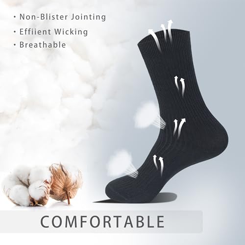 Smithking Comfy Quality Soft Breathable PURE Cotton Socks for Men Women 6 pack Calf Socks Casual Socks2
