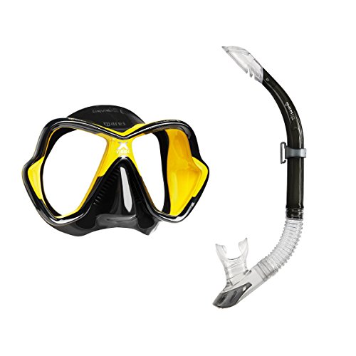 Mares X-Vision Liquid Skin Sailor Set mascara snorkel tubo negro amarillo submarinismo