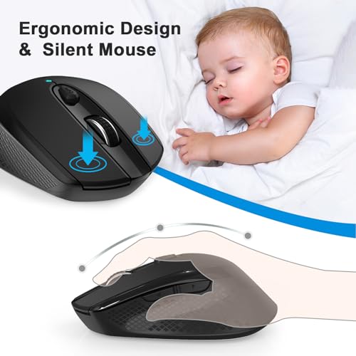 RaceGT Maus Kabellos, Ergonomische Maus 2,4 GHz Funkmaus mit USB Empfänger Silent Computer Maus 3 Einstellbare DPI für Laptop PC MacBook MAC Notebook – Bild 5