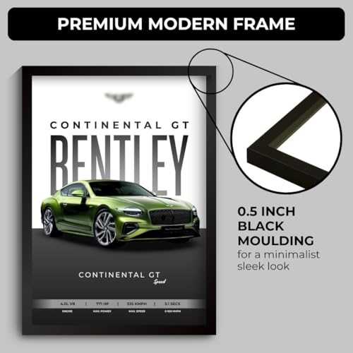 Image of Bentley Continental GT Poster | Framed Bentley A4 Sized (31 x 23 cm) | Continental GT Car Poster for Wall, Gift for Boys, Luxury Frames | Dream Car Posters for Wall, Bedroom, Hostel, Study Area, Hostel (F 070)