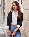 GRACE KARIN Cardigan Sweaters for Women Lightweight Summer 3/4 Sleeve Cardigan Cropped Fall Shrug for Dresses Black