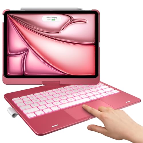 typecase Touch Keyboard Case for iPad Air 11-inch(M4/M3/M2, 2026/2025/2024) & iPad Pro 11(4th/3rd/2nd/1st Gen),Multi-Touch Trackpad,11-Color Backlight,360°Rotatable for iPad Air 5/4th Gen, Pink by typecase - Used condition - US$45.88