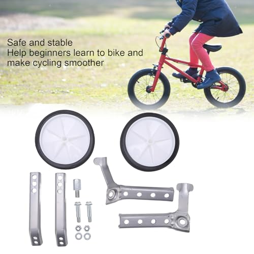 Ruedas de Entrenamiento para Bicicleta Infantil, 1 Par de Ruedas Auxiliares Ajustables para Bicicletas de 18 a 24 pulgadas (Gris) miniatura 3