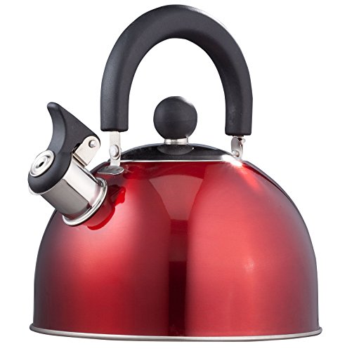Red Whistling Tea Kettle by Home-Style Kitchen