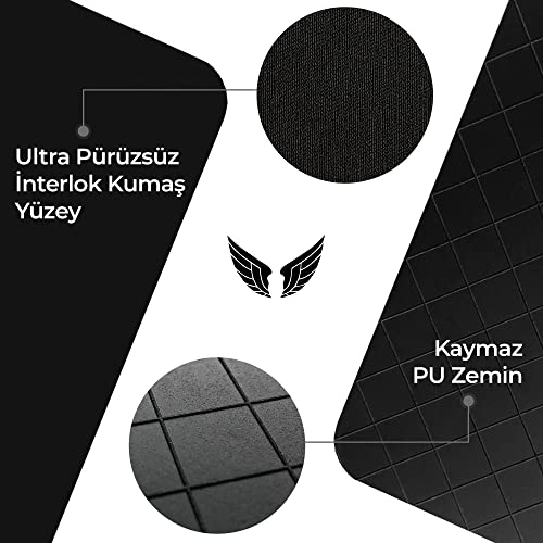 GoLite Classic - Gaming Oyuncu Gamer Mouse Pad, Kaymaz Taban Büyük Boy Large Ofis Tipi Mouse Ped, Fare Altlığı, Düz Masa Koruyucu Klavye Altı Mousepad