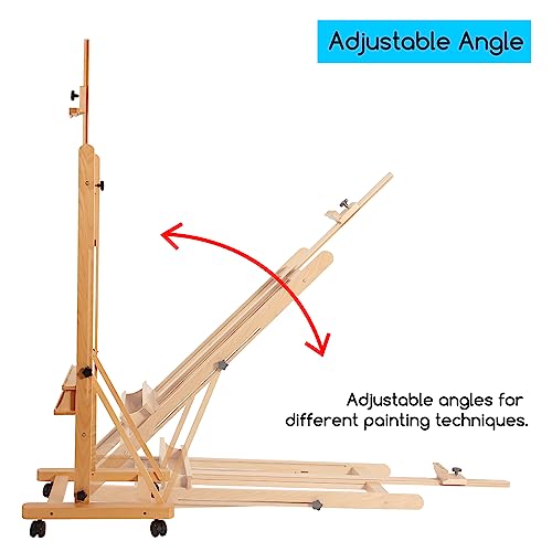 Image of MEEDEN Studio Wood H-Frame Easel: Art Easel with Storage for Artist