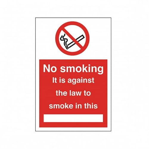 No Smoking Against The Law To Smoke In This Safety Sign Prohibition Metal Tin Sign 8 x 12 inch for Industrial & Commercial