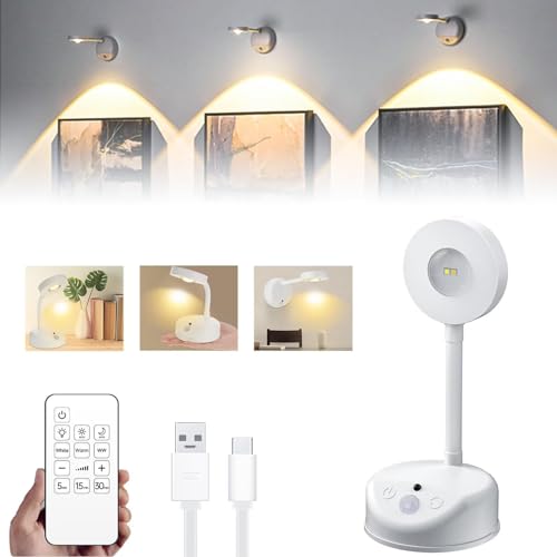 Applique da Parete Interno a LED con Sensore di Movimento, lampada da parete con Telecomando e Controllo Tattile, 4 Modalità 3 di Colori Dimmerabile e Tempistica Applique LED per Soggiorno,Corridoi