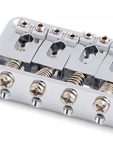 Metallor Top Load Guitar Bridge Tailpiece Fixed Hardtail Saddle Bridge Compatible With 6 String Fender Strat Tele Style Electric Guitar Parts Chrome. #TOP2