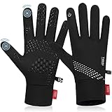 Guantes para pantalla táctil sensible: los guantes Benirap para hombre están recubiertos con microfibra conductora duradera en los pulgares y el índice, lo que hace que sea simple cuando utilizas tus dispositivos inteligentes de manera eficiente sin tener que quitarte los guantes negros.