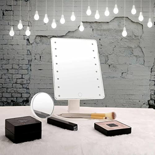 Foto von Retoo Drehbar Kosmetikspiegel LED Beleuchtet, Makeup Spiegel, Schminkspiegel für Zuhause und Unterwegs, Kosmetik Spiegel für Schminken & Rasieren, Make-up-Spiegel, Make up Standspiegel