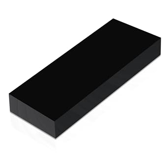 HDPE Block Black HDPE Plastic Sheet 3 x 12 x1 25mm Thick High Density Polyethylene Rectangular Solid Plastic Block for DIY Projects, Crafts, Machining, Home Improvement
