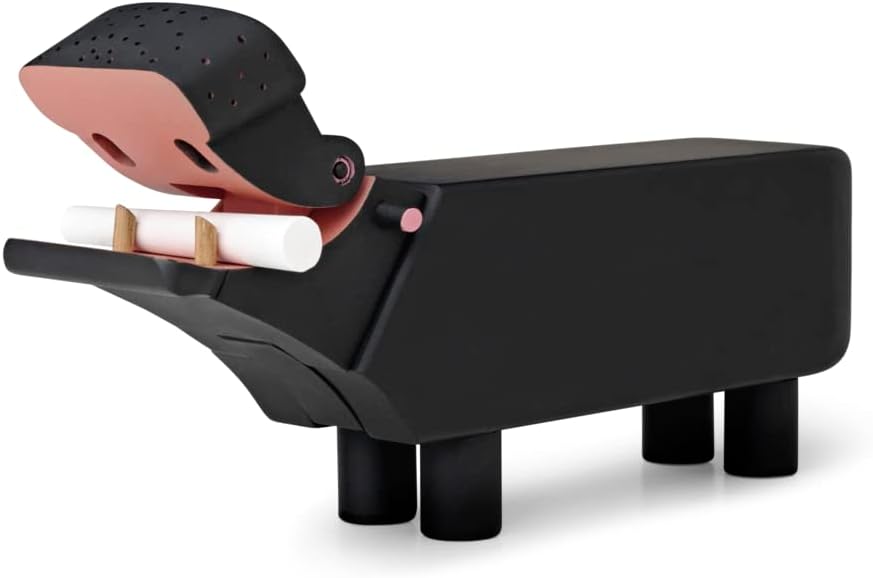 Kay Bojesen Hippo Figurines 12.5 cm Wooden Figures Blackboard Colour Varnished Black