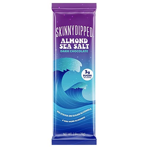 Skinny Dipped | Dark Chocolate Almond Sea Salt - 3G Sugar Per Serving, Keto Friendly, No Stevia, Gluten Free, 2.8Oz Chocolate Bar | (Pack Of 12) #TOP14