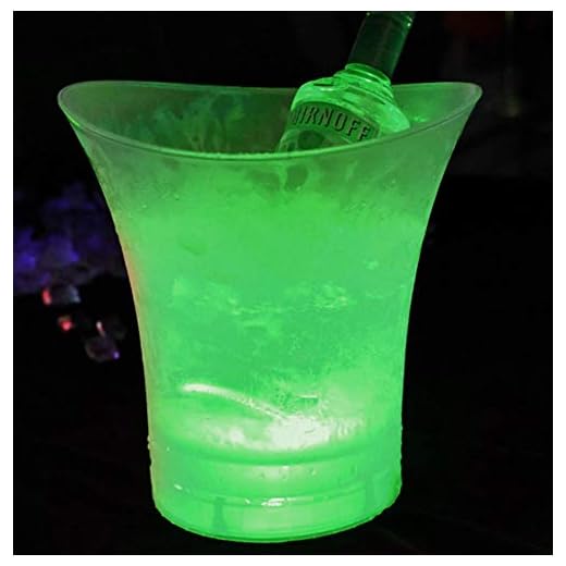 Seau à glace LED 5L Seau à glace Refroidisseur pour champagne, vin, bière 4 couleurs disponibles (Vert)