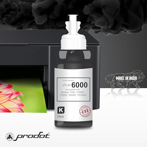 Image of ProDot ProSeries Br B5000 /B6000 Inkjet Ink Refill Compatible with Brother DCP- T300, T310, T500W, T510W, T700W, T710W, T800W, T810W, MFC-T910DW, T4000DW, T4500DW Ink Tank Printers (70 ml, 2 x Black)