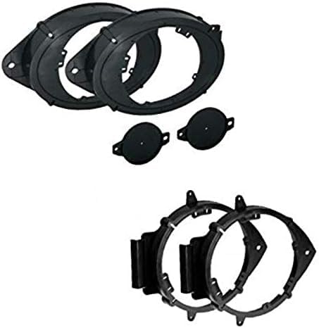 2 Pair 6" 6.5" 6.75" (or 6x9 Front) Car Speaker + Tweeter Adapter Install Mount Bracket Plates -Made for Chevrolet GMC: 2023-2024 Colorado, Silverado, Suburban, Tahoe, Canyon, Sierra, Yukon