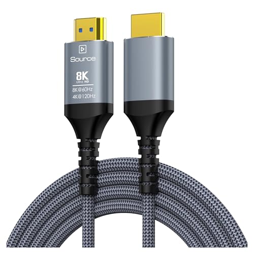 8K HDMI 2.1 ���t�@�C�o�[�P�[�u���A48Gbps UHD 8K@60Hz 4K@120Hz/144Hz�A�G�N�X�g�������O 10M 15M 20M 30M�A�O���t�B�b�N�X�J�[�h�A�e���r�A�v���W�F�N�^�[�p(Gray,15M-50FT)