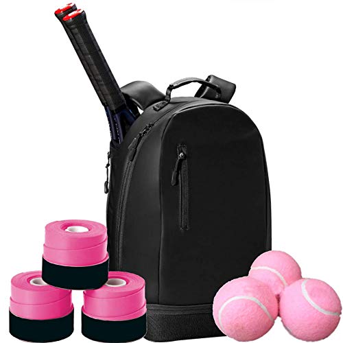 Wilson Women's Racquet Accessory Pack: Wilson Women's Minimalist Tennis Backpack in Black Bundled