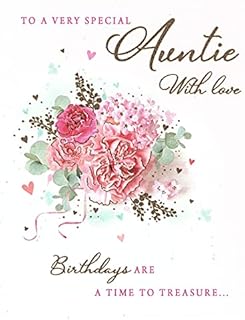 to a Very Special Auntie Birthday Card - Size 6" X 8"