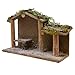 VILLAGE GIFT IMPORTERS Snowy Nativity Stable for Tabletop Creche Scene | Pine, Wood, and Snow Accents | Christian Christmas Home Decoration | Winter Stable for Holy Family Statues