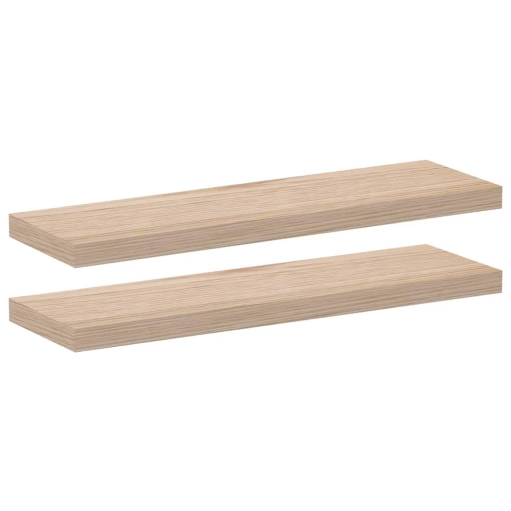 Juego de 2 estantes flotantes, 80 x 23,5 x 4 cm, madera de roble | Elegante estante de pared para salón o pasillo con soporte invisible, soporta hasta 10 kg por estante.