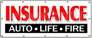 48"x120" Insurance AUTO Life FIRE Banner Sign Home auto Vehicle House fire