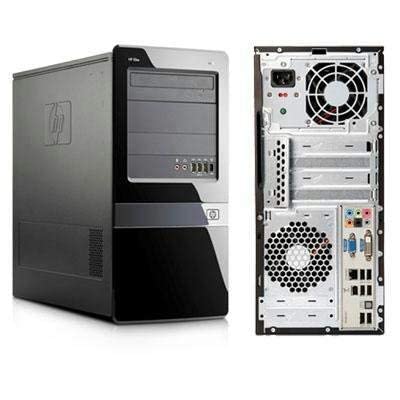 HP Elite E7100 Desktop, front and rear view