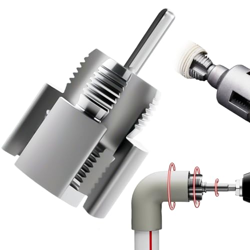 Water Pipe Internal and External Integrated Threader,1/2'' and 3/4'' Electric Drill Threader,Multi-Size Pipe Threading Kit for Plumbing Maintenance,Easy-To-Use Plastic Pipe Threading Tool (3/4