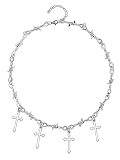 Sacina Gothic Punk Barbed Wire Cross Necklace, Cross Punk Grunge Necklace, Costume Jewelry, Christmas New Year Jewelry Gift for Women