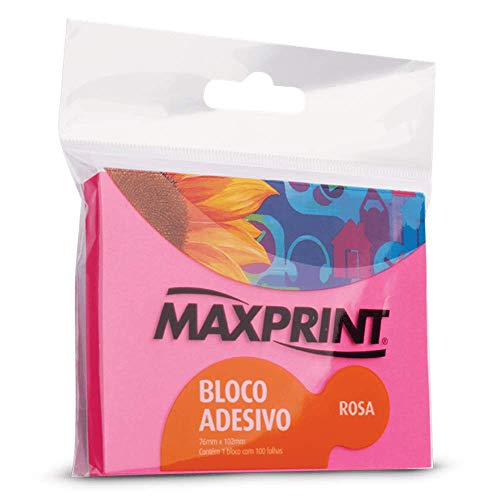 Bloco Adesivo Maxprint, 743416, Neon - Médio - 76mm x 102mm - c/ 100 fls