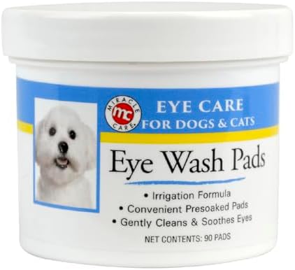 Miracle Care Eye Wash Pads for Dogs and Cats, 90 Pre-Soaked Wipes...
