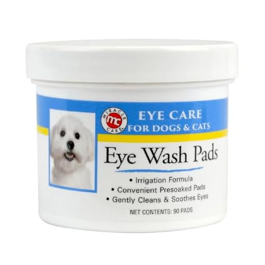 Miracle Care Eye Wash Pads For Dogs And Cats Made In USA, Soft Pet Wipes For Gently Cleaning Eyes, Sterile Cat and Dog Wipes Formulated To Remove Eye Debris, 90 Count