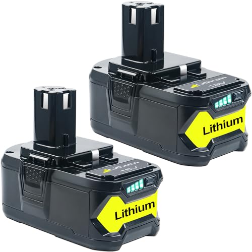 DTK Replacement for Ryobi 18V Battery One Plus P102 P103 P104 P105 P107 P108 P109 P190 P122 18V Lithium ONE+ Batteries 6.2Ah 2 Packs