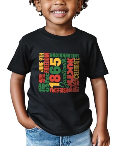 ArtJaroz Toddler Juneteenth Shirt for Kids Boys Girls 1865 June 19th Black History T-Shirt Freedom Short Sleeve Cotton 2T-8Y