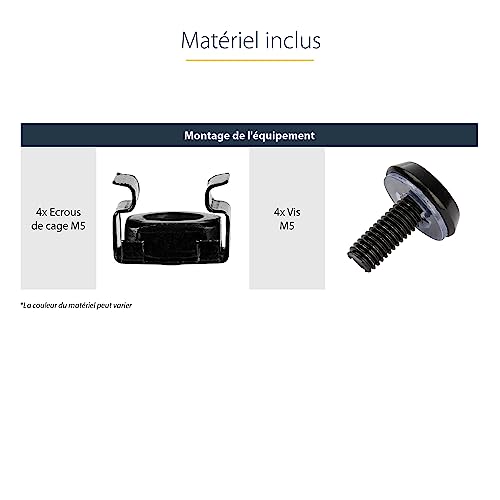 StarTech.com Étagère de Rack de Serveur 2U - Plateau Cantilever Universel à Montage en Rack Ventilé pour Rack 19" - Acier Gros Calibre - Capacité de Poids 23kg - Profondeur de 40cm, Noir (CABSHELFV)