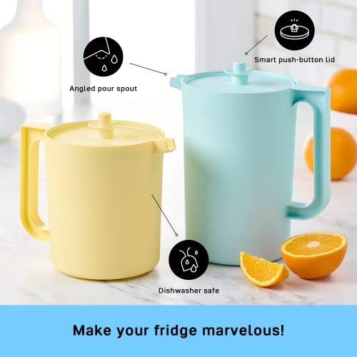 Tupperware Heritage Pitcher Set In Vintage Colors - Dishwasher Safe & Bpa Free - (Set Of 2) #TOP3