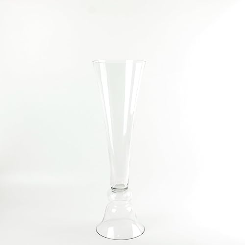Miniatura 189 de Efavormart - Juego de 2 centros de mesa de trompeta con adornos de cristal transparente de 31 pulgadas, jarrón reversible de plástico para flores
