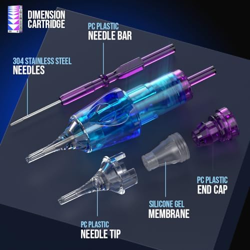 CNC Tattoo Cartridge Needles 20Pcs #10(3RL) Bugpin 0.3mm Round Liner X-Taper Disposable Cartridges with Membrane EN04B-20-1003RL-X — view 6