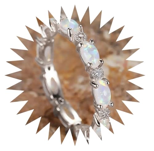 Bijoux femmes bague mariage en pierre ovale empilable